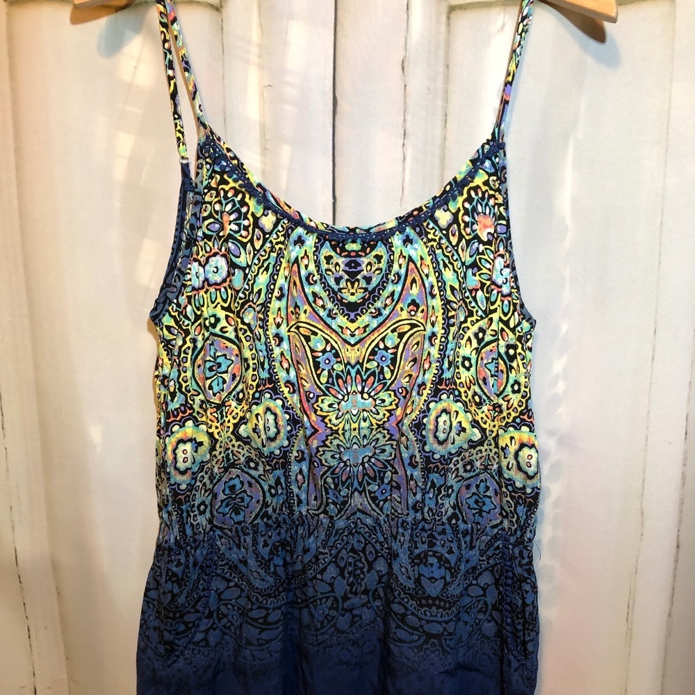 Victoria's Secret Paisley Cover-up Romper MOSAIC GARDEN GREEN/BLUE